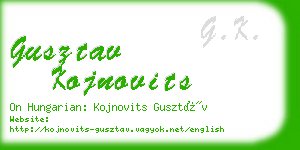 gusztav kojnovits business card